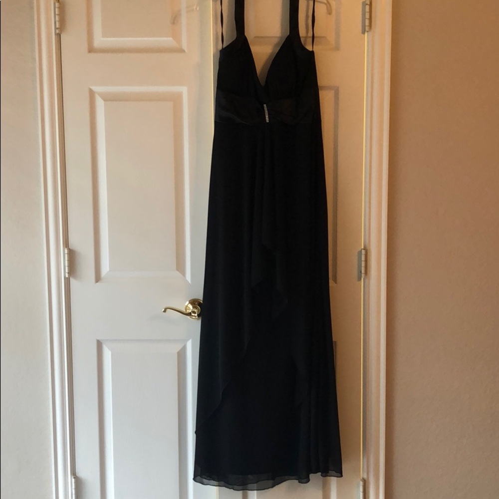 Onyx Nite Formal Black Chiffon/Satin Gown